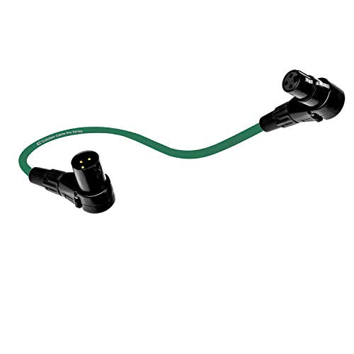 밸런스 XLR 케이블 직각 수-직각 암 - 15.2cm(0.5피트) 그린 - 라이브 퍼포먼스 및 녹음을 위한 오디오 인터페이스 또는 믹서용 Pro 3핀 90도 마이크 커넥터 - color: 그린, size: 0.5 Feet