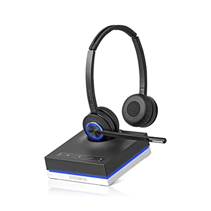 Leitner LH675 3-in-1 Wireless Office Headset with Mic – Wireless DECT Headset for Office Phone, Computer and Cell Phone – 5 Year Warranty – Dual-Ear | Dual-ear, DECT - not Bluetooth, office phones, computer and cell, Cisco, Yealink, Polycom, Avaya, Mitel,