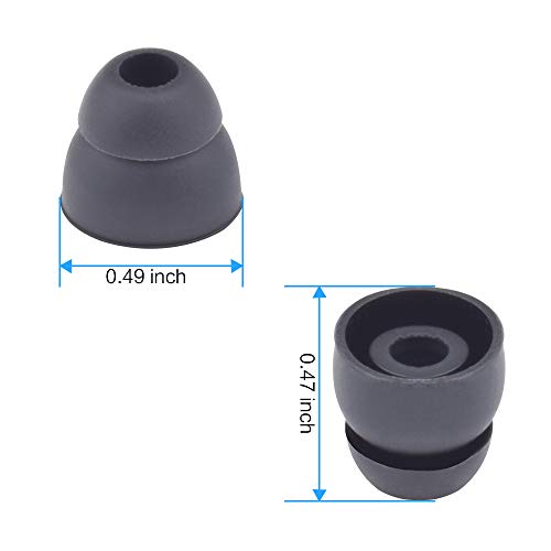 10pcs Double Flange Earbuds Replacement Tips Eargels Silicone Ear Tips Compatible with Beat by dr dre Powerbeats 2 Powerbeats 3 Wireless Stereo Earphones