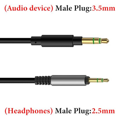 GEEKRIA Audio Cable Compatible with Turtle Beach PX5, XP500, XP400, X42, X41, DX12, DX11, DPX21, DXL1, X12, X11, XL1, X32, X31, XP300, 2.5mm Replacement Stereo Cord (3 ft / 1 m)
