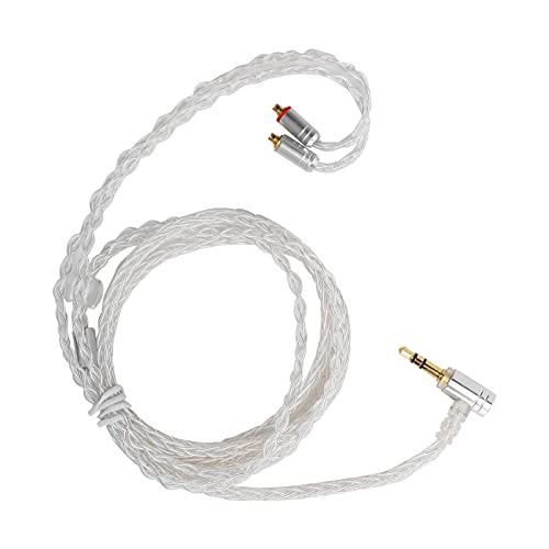 MMCX Earphone Cable Replacement Oxygen Free Copper Silver Plated Wire Balanced Sound for SE215 SE535 SE846 UE900 Headphones 3.5mm Audio Interface 1.2m Length (Transparent 3.5 three-dimensional) - color: Transparent 3.5 three-dimensional