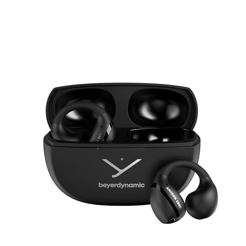 beyerdynamic Amiron Zero Ultra Open Ear Headphones, Comfortable, Clip-On Earbuds, Wireless Bluetooth Over Ear Earbuds w Mic. Running, Workout, Sport, Water Resistant, 20 Hours Playtime. Black - color: Black