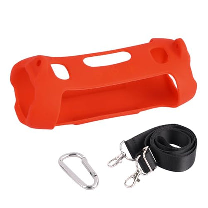 Silicone Protective Case for JBL Charge 6, Soft Skin Cover Sleeve Charge6 Speaker Protector Travel Easy Carrying Case Shell with Adjustable Shoulder Strap and Carabiner (Red) - color: Red