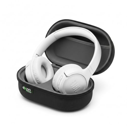 JBL Tune 530BT - Wireless on-Ear Bluetooth 6.0 Headphones with Powerful Pure Bass Sound, 2 beamforming mics for Perfect with Expo Gear Over-Ear Weather-Resistant Protective Hard-Shell - color: White