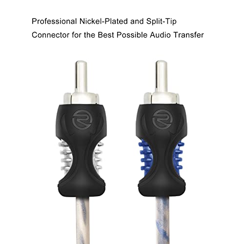 RECOIL RCI220 20ft 2-Channel RCA Audio Cable Twisted Pair Noise Reduction | 100% Oxygen Free Copper - style: 20ft 2-Channel RCA