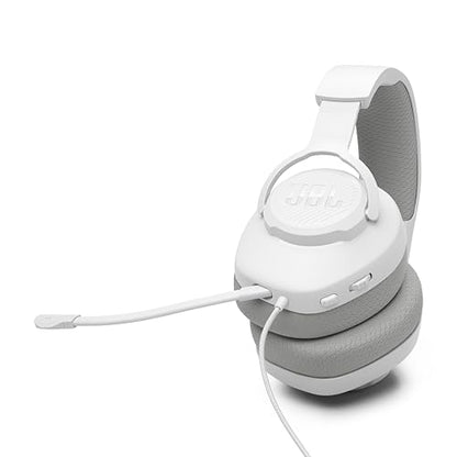 JBL Quantum 100M2 Wired Gaming Headset, Detachable Mic - White | Memory Foam Ear Cushions And 3.5 Mm Jack Work With PC, PlayStation, Xbox, Nintendo Switch For Immersive PC Gaming Sessions - color: White