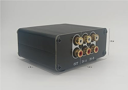 HiFi RCA Passive Preamp Stereo Audio Preamplifier with Volume Control, A/B Audio Switch selector FV2