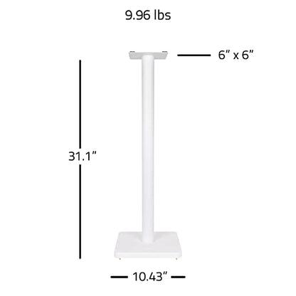 Fluance Floor Speaker Stands for Surround Sound and Bookshelf Speakers with Solid Construction, Adjustable Floor Spikes, Rubber Isolation Feet, Cable Management, Square Base - Matte White/Pair SS05SWH - style: Matte White - Square Base