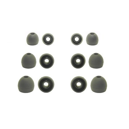 6 Pr Black Ear Tips Size Assortment Replacement Ear Tips for in Ear Earbud Earphones - size: 2 pair S, 2 Pair M, 2 Pair L