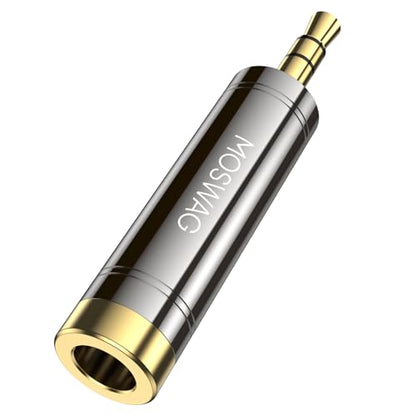 MOSWAG 3.5mm to 6.35mm Adapter, 3.5mm Male to 1/4 Female Headphone AUX Jack - size: 1 Pack