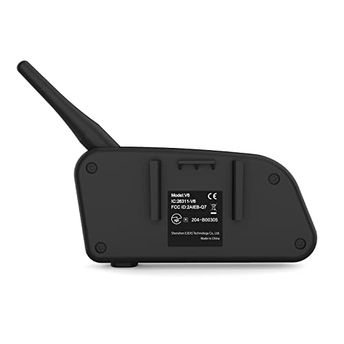 EJEAS V6 Pro Motorcycle Helmet Bluetooth Intercom, 2-Way 1200M Motorcycle Bluetooth Headset Universal Communication System with Noise Cancellation and Waterproof for Dirt Bike/ATV/Snowmobile (2PCS) - size: V6-2