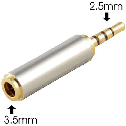 2.5mm Male to 3.5mm Female Stereo Audio Headphone Jack Adapter Converter, Gold Plated (5 Pack) - style: (5 Pack) 2.5mm Male to 3.5mm Female