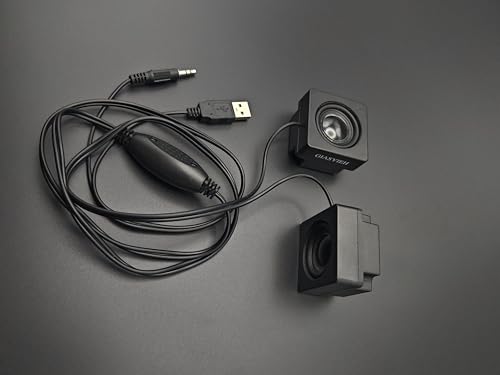 USB Computer Speakers, Mini Desktop Speakers USB Powered 3.5mm TRS Aux Speaker with Volume Control Wheel, for PC,Laptop,Tablet,Phone