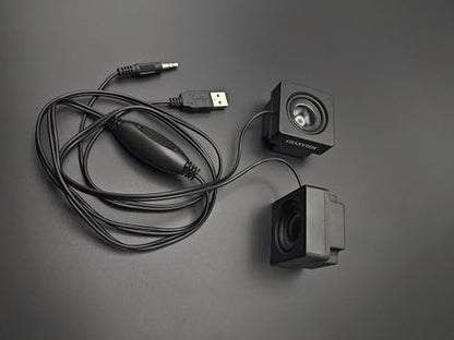 USB Computer Speakers, Mini Desktop Speakers USB Powered 3.5mm TRS Aux Speaker with Volume Control Wheel, for PC,Laptop,Tablet,Phone
