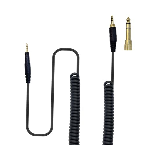 Replacement Cable for Audio-Technica ATH-M40x M70x M50x Headphones | 코일 Aux 코드, 2.5mm ~ 3.5mm(1/8인치) 연장 와이어, 6.35mm(1/4인치) 어댑터, 1.2m(4피트)에서 3m(10피트)
