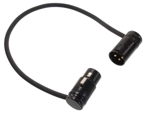 CablesOnline, 1ft. Low-Profile Slim Right-Angle 3-Pin XLR Male to Female Adjustable-Angle Microphone Cable, X3-0001