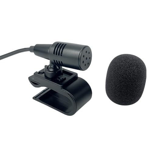 3.5mm Plug Microphone Compatible Replacement for Kenwood DDX DMX DNX DNR DPX KDC KMM Series Car Stereo – Handsfree External Mic for Bluetooth Calling and Navigation Use with 9FT Cable