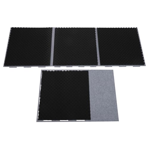 Desktop Soundproof Cover, 80x80cm Portable Vocal Isolation Booth with Acoustic Foam, Microphone Isolation Booth Cube, Noise Reducing Shield for Microphone, Streaming, and Office Privacy (Black) - color: Black
