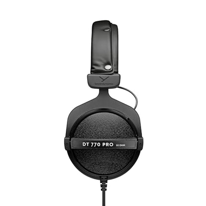 beyerdynamic DT 770 Pro (80 Ohm), Closed-Back Studio Headphones, Black - color: Black with Grey, size: 80 OHM