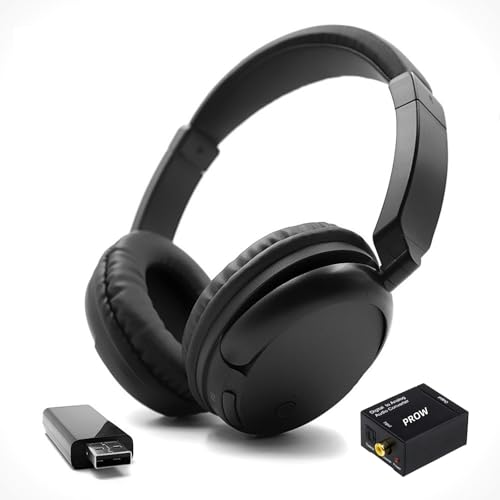 PROW Wireless Headphones for TV Watching with USB Transmitter, Wireless TV Headphones for Seniors, Bluetooth5.3 Headset, No Audio Delay 30H Battery Life, Comfortable Fit for The Elderly and Parents