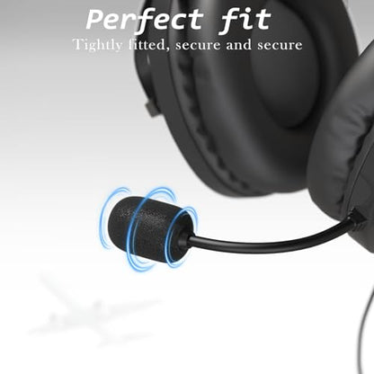 for Bose A20 Mic Cover, Aviation Headset Replacement Windscreen for Bose A30 A20 Microphone Spongue Pop Filter, 3 PCS Black Foam Cover WindScreen