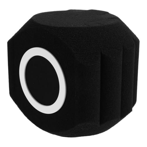 LABRIMP Professional Microphone Wind Shield Isolation Ball with Acoustic Foam for Comprehensive Noise Reduction and Allround Isolation, Black Plastic and Sponge Material, for Voiceover