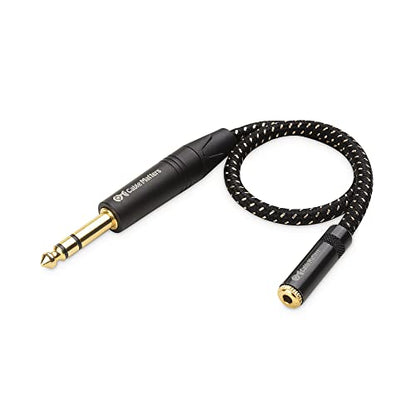 Cable Matters 6.35mm to 3.5mm Headphone Adapter Cable, 1ft | 1/4 Male to 1/8 Female, 3.5mm to 1/4 Adapter, Amp to Headphone Converter, Black - size: 1 ft