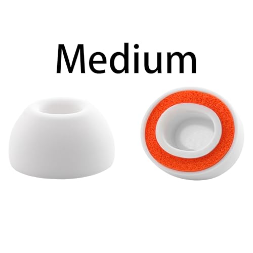 Replacement Foam Ear Tips for AirPods Pro 3 Silicone Shield (M) | Ultimate Comfort, 3 Pairs (White, Medium) - size: Medium