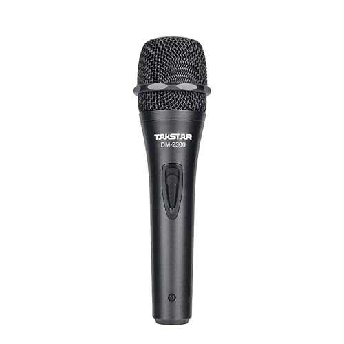 TAKSTAR Cardioid Dynamic Vocal Mic, Stage Handheld Microphone | Cardioid Pickup, 60Hz-18kHz Response, Zinc-Alloy Body, Anti-Roll Mesh Ring, On/Off Switch, 19.6ft Cable
