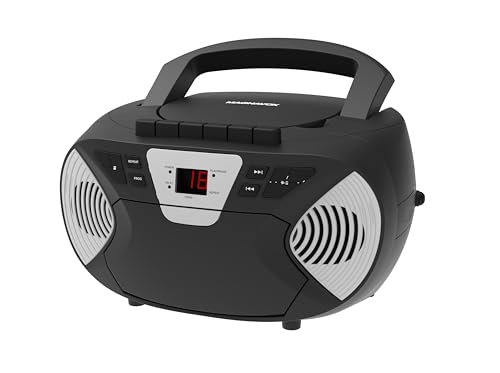 SYLVANIA SRCD286-SLVRBLK Portable CD Radio Boom Box