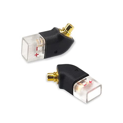 1 Pair 0.78mm 2Pin Female (Contact Cable) to MMCX Male (Contact Headphone) Integration of Injection molding,Original Sound Quality Converter Adapter Concave (Angled 2 Pin, Black) - color: Black, size: MMCX TO 0.78 Angled