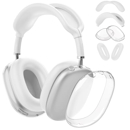 Fintie Case for AirPods Max 2 (2026) and AirPods Max 1 (2020/2024), Clear | Clear TPU Ear Cup Cover, Silicone Ear Pad and Headband Cover, Skin Protector Accessories - color: Clear