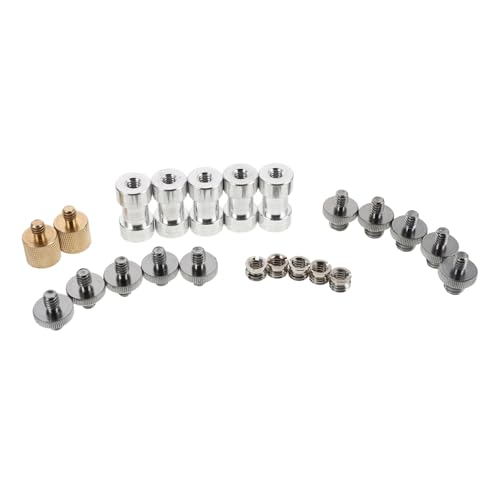 22pcs Tripod Adapter Screw Set Mic Stand Camera Mount Conversion Kit for Photographers, Threaded Mic Screw Adapters Compatible Microphone and Camera Tripod Accessories