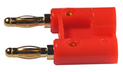 CESS Dual 4mm Banana Male Speaker Plug, Two Way Banana Plug, 10 Pack | Distinct black and red colors make connections easy to identify.
