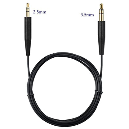 Replacement Audio Cable Cord, Extension Wire 3.5mm to 2.5mm for Bose QuietComfort QC45 QC35II QC35 QC25 NC 700 Soundlink Soundtrue Headphones Black - style: No mic