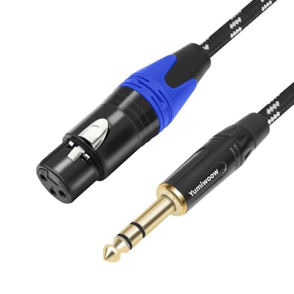 1/4" to XLR Cable,Heavy Duty Nylon Braided,Gold Plated Plug,Balanced 1/4" TRS to XLR Female Patch Cable, Quarter Inch 6.35mm to 3pin XLR Female Microphone Cable, for Speaker,Mixer-3.3ft/2Pack