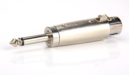 Professional 6.35mm 1/4 Inch Mono Male Plug to 3 Pin XLR Female Jack Stereo Audio Microphone Adapter Converter Connector (2 Pack) - color: SET 2