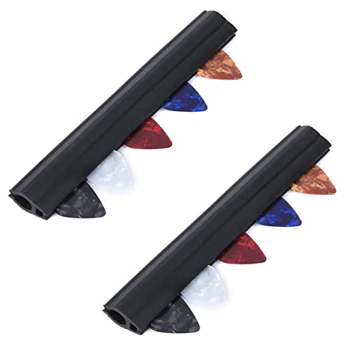 Rubber Guitar Picks Holder Clamp Clip Microphone Stand Pickholder Contains 5 Guitar Picks 2 Set