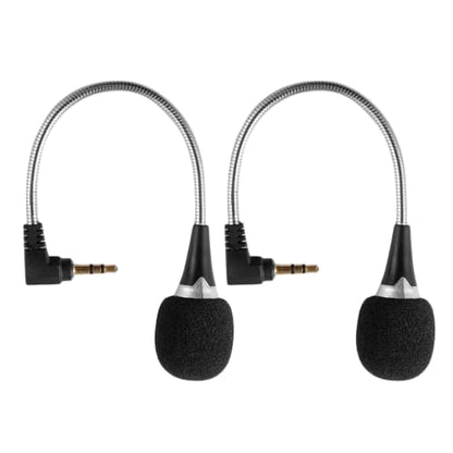 2pcs Mini Laptop Microphone 3.5mm with 360° Bendable Metal Gooseneck, Compact Noise Cancellation Mic for Online Meetings and Voice Recording on PC and Desktop Computer