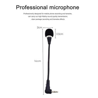 Mini Microphone Mini Notebook Mic 3.5 mm Socket Notebook Microphone, Compatible for PC Laptop Notebook (1 Piece/Black)