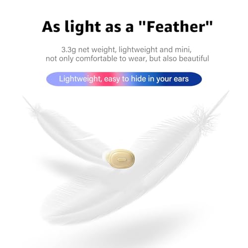 Single Bluetooth Wireless Earbud, Mini Invisible in-Ear Wireless Bluetooth Headphone 12 Hours Super Long Battery Life Suitable for Sports Work and Sleep- Beige - color: Beige