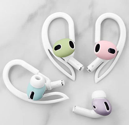 3 Pairs Ear Hooks Compatible with AirPods Pro 2nd 1st and 3 2 1, 360 Angle Rotation Adjustable Length Anti-Slip Sport Earhooks Wing Tips Holder Compatible with AirPods 3 2 1 and Pro 2 1 - White - color: 3 white