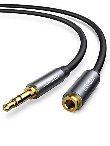 UGREEN Headphone Extension Cable 3.5mm Aux 3 Pole TRS Extender Cord 10FT | Male to Female, Audio Only, Gold Plated, Compatible with iPhone iPad Phone, Headset, Gaming Console, Car Stereo, Speaker - size: 10FT