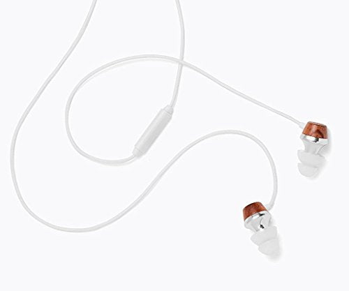 Symphonized ALN Premium Genuine Wood in-Ear Noise-isolating Headphones, Earbuds, Earphones with Mic (White) - color: White