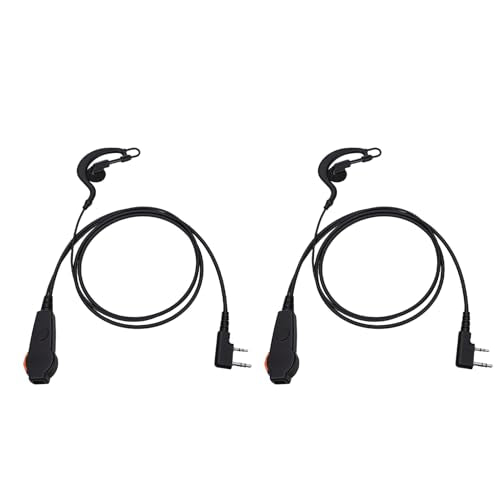 2 Pin Earpiece for Radio, Clear Sound Quality Wired 2 Way Radio Earhook Headset with Mic, Push to Talk Key, Designed for TH D7 TH F6 TK 220 etc