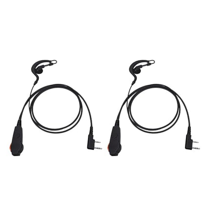 2 Pin Earpiece for Radio, Clear Sound Quality Wired 2 Way Radio Earhook Headset with Mic, Push to Talk Key, Designed for TH D7 TH F6 TK 220 etc