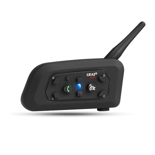 EJEAS V6 Pro Motorcycle Helmet Bluetooth Intercom, 2-Way 1200M Motorcycle Bluetooth Headset Universal Communication System with Noise Cancellation and Waterproof for Dirt Bike/ATV/Snowmobile (1PC) - size: V6-1