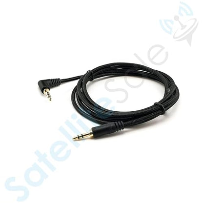 SatelliteSale Auxiliary 3.5mm Right Angle Audio Jack Male to Male Digital Stereo Aux Cable Universal Wire Black Nylon Cord 15 feet - size: 6 Feet