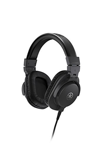 Yamaha HPH-MT5 스튜디오 헤드폰 - 3m 케이블 및 6.3mm 표준 스테레오 어댑터 플러그가 있는 접이식 모니터 헤드폰, 블랙