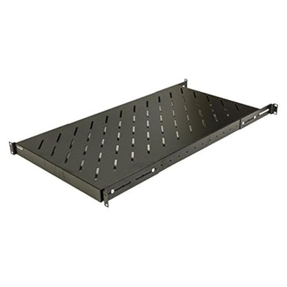 Navepoint 1U 19-Inch Fixed 4-Post Rack Mount Server Shelf with Adjustable Depth from 18-42 Inch Black - size: 32" Deep